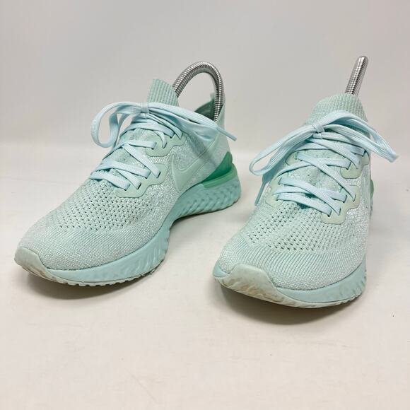Nike Womens Sneakers 7.5 Epic‎ React Flyknit 2 Teal Tint BQ8927-300 Tennisprep - Picture 1 of 11